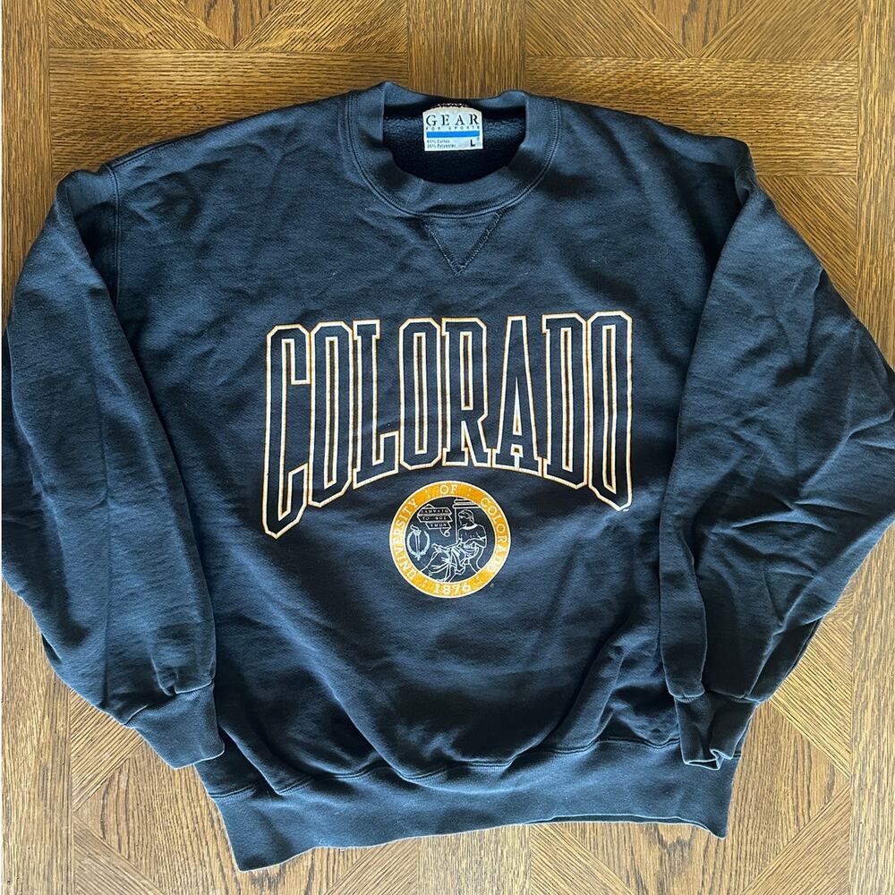Vtg Gear for Sports University of Colorado Boulder Crewneck L